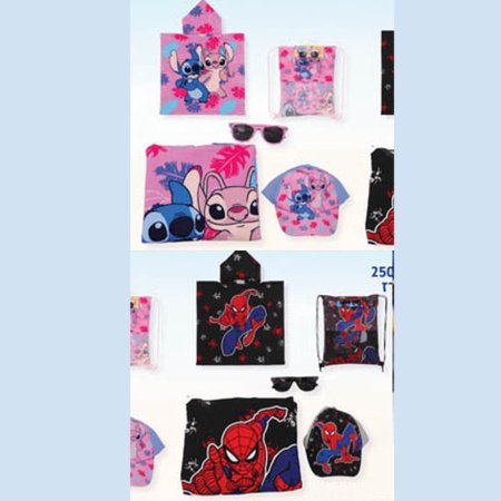 بكج السباحة منشفة ونظارة وطاقية سبايدرمان وستيتش