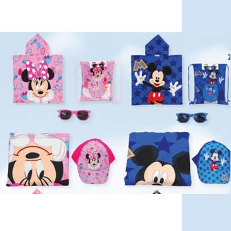 بكج السباحة منشفة ونظارة وطاقية ميني وميكي ماوس