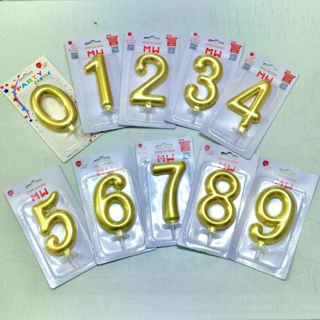 شموع ارقام ذهبي