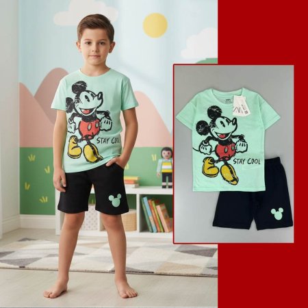 بجامة ميكي ماوس فيروزي <br> <span class='text-color-warm'>سيتوفر قريباً</span>