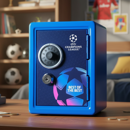 حصالة شكل خزنة حديد ابطال اوروبا