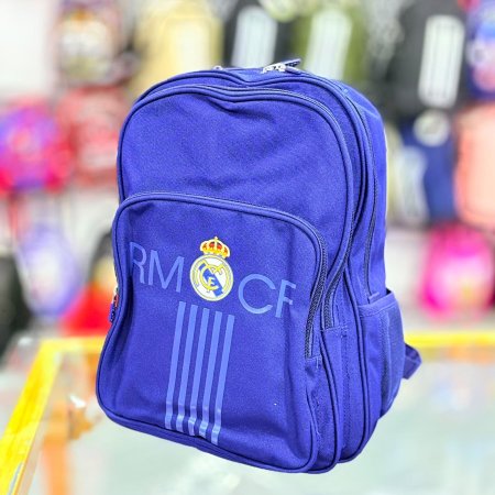 شنط مدرسة ريال مدريد أزرق 17 انش