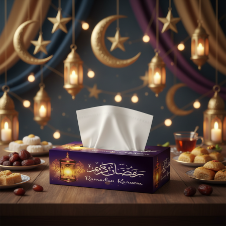 علبة محارم رمضان خشب